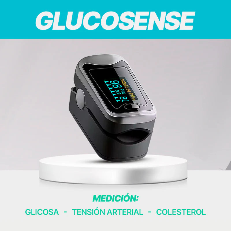 Glucosense – Medidor de glucosa + Medidor de presión arterial + Colesterol con tecnología láser 100% indolora y precisión garantizada